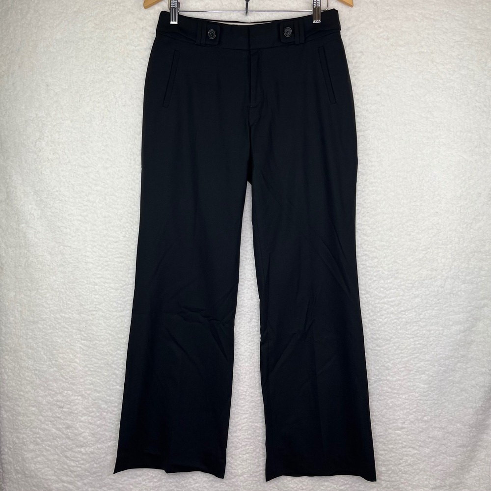 Banana Republic Jackson Fit Black Stretch Dress Pants Size 6 Italian Fabric